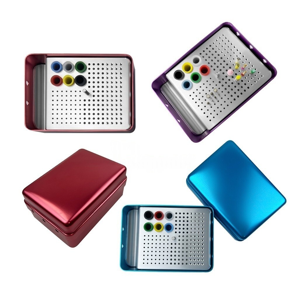 180 Holes Dental Endo Box FG Files Bur Holder Autoclave Organizer Box Ruler