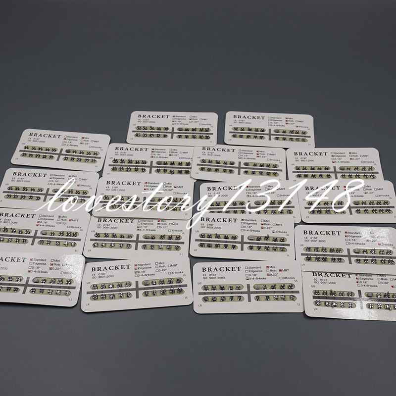 36 Types Dental Bracket Mini/Standard Roth/Edgewise/MBT 018/022 No Hook/3/345
