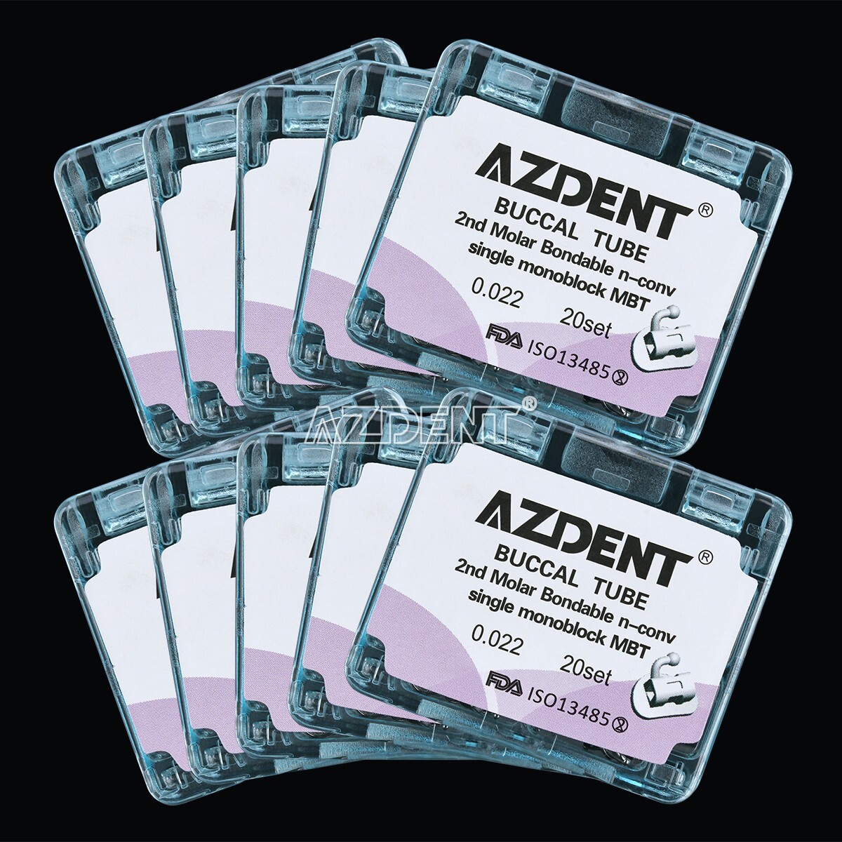 AZDENT Dental Orthodontic Buccal Tubes 1st 2nd Molar Tube Roth MBT 022 Bondable