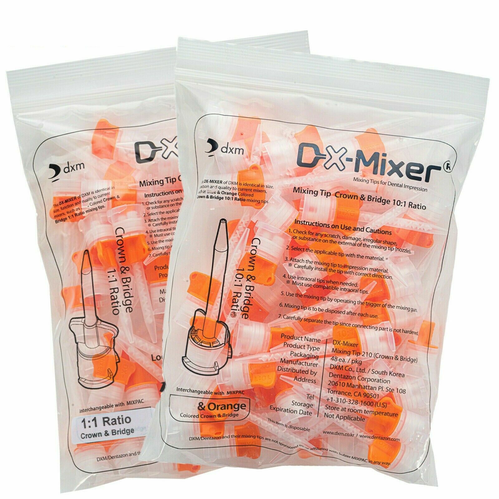 DX-Mixer ® Dental Impression Mixing Tips 1:1/10:1 Ratio VPS&PVS Made In KOREA