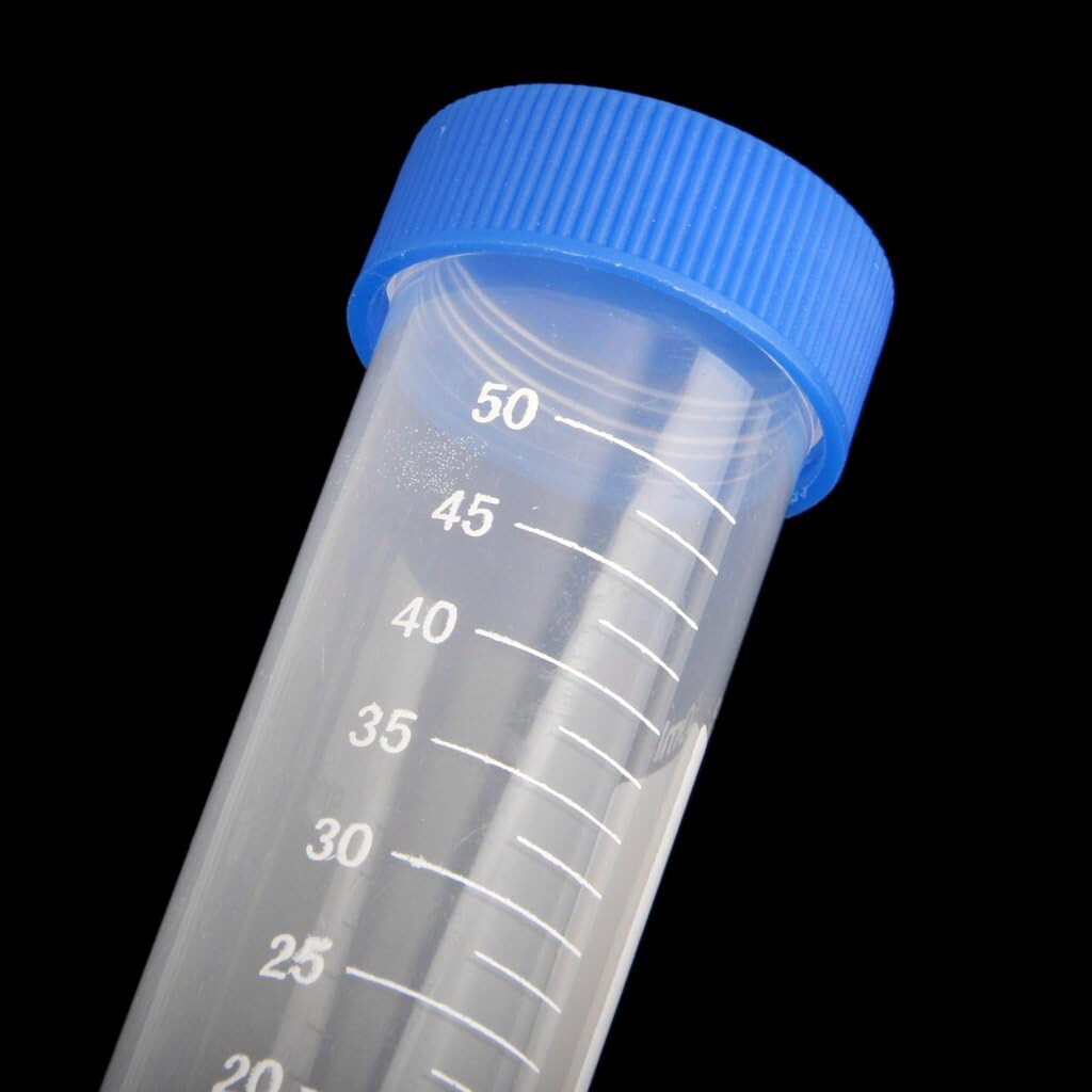500PCS 50ml Plastic Centrifuge Tube Flat Top Screw Cap Gamma Sterile Graduated