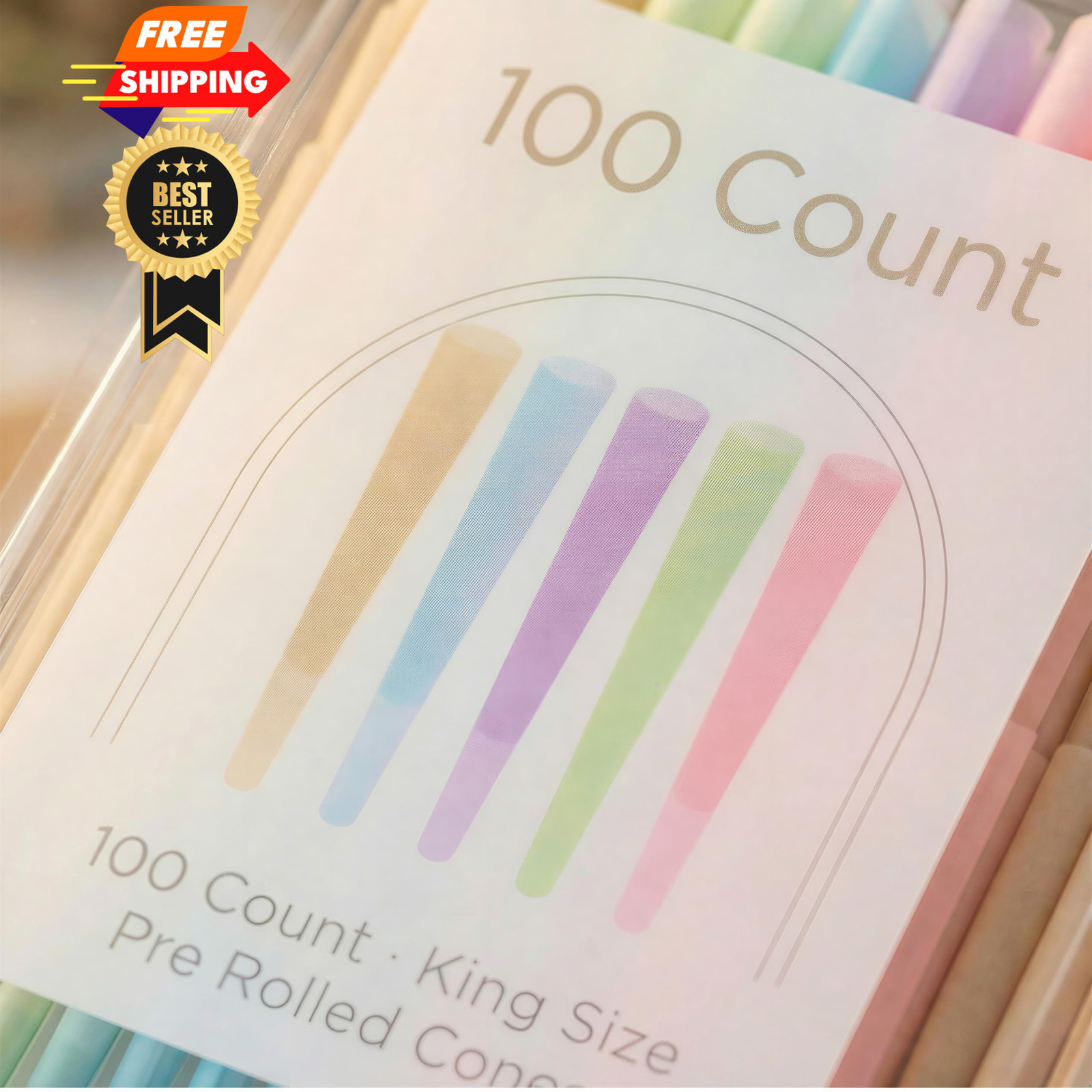 100 Colorful | Cone Rolling Paper with Filling funnels/Mini colorful
