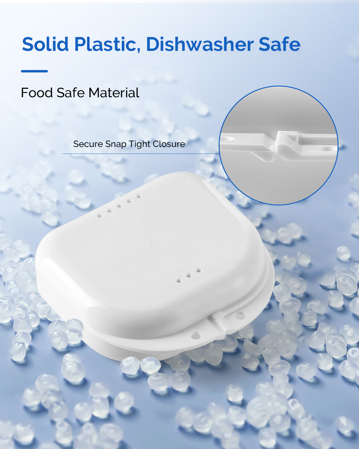 Retainer Box Case Vent Holes Storage Mouth Tight Snap Closure Guard GD-2514