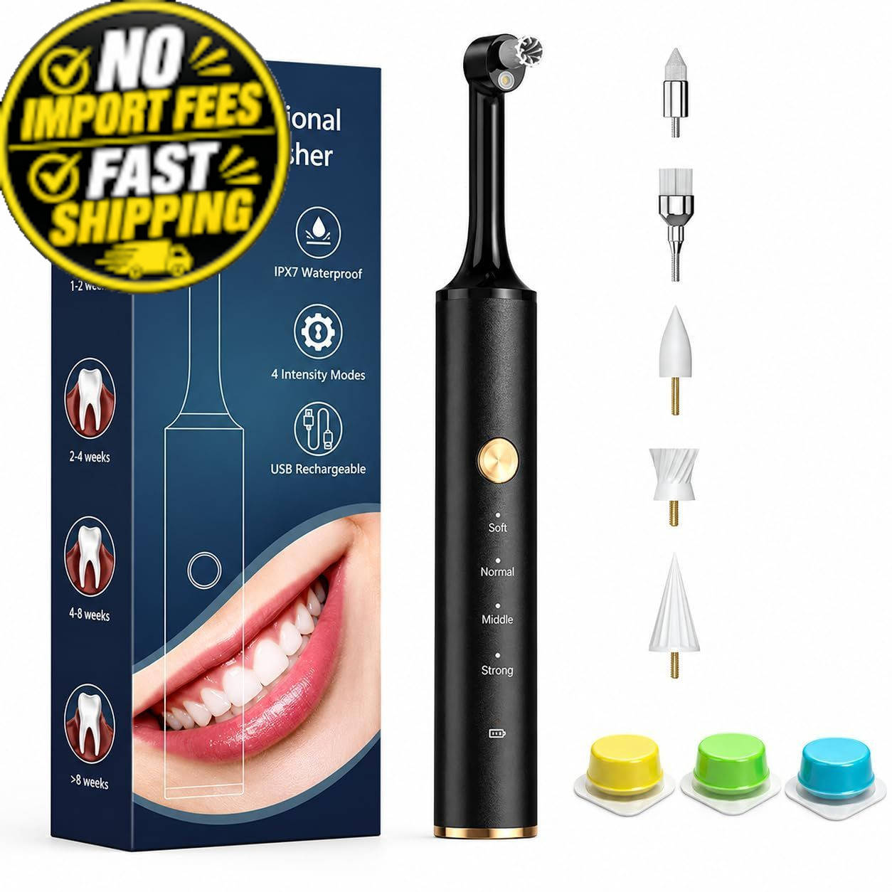Tooth Polisher, Whitening Kit for Teeth 1 Count (Pack of 1), Black