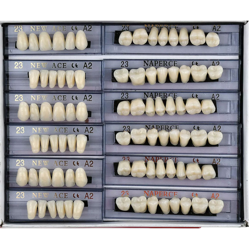 168Pcs/Box Acrylic Resin Denture #23 Dental Upper Lower Shade A2 Teeth Set USA