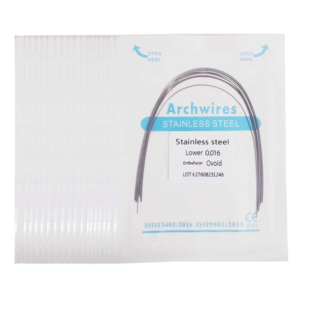10pcs/pack Dental Orthodontic Stainless Steel Round Arch Wire Ovoid Form
