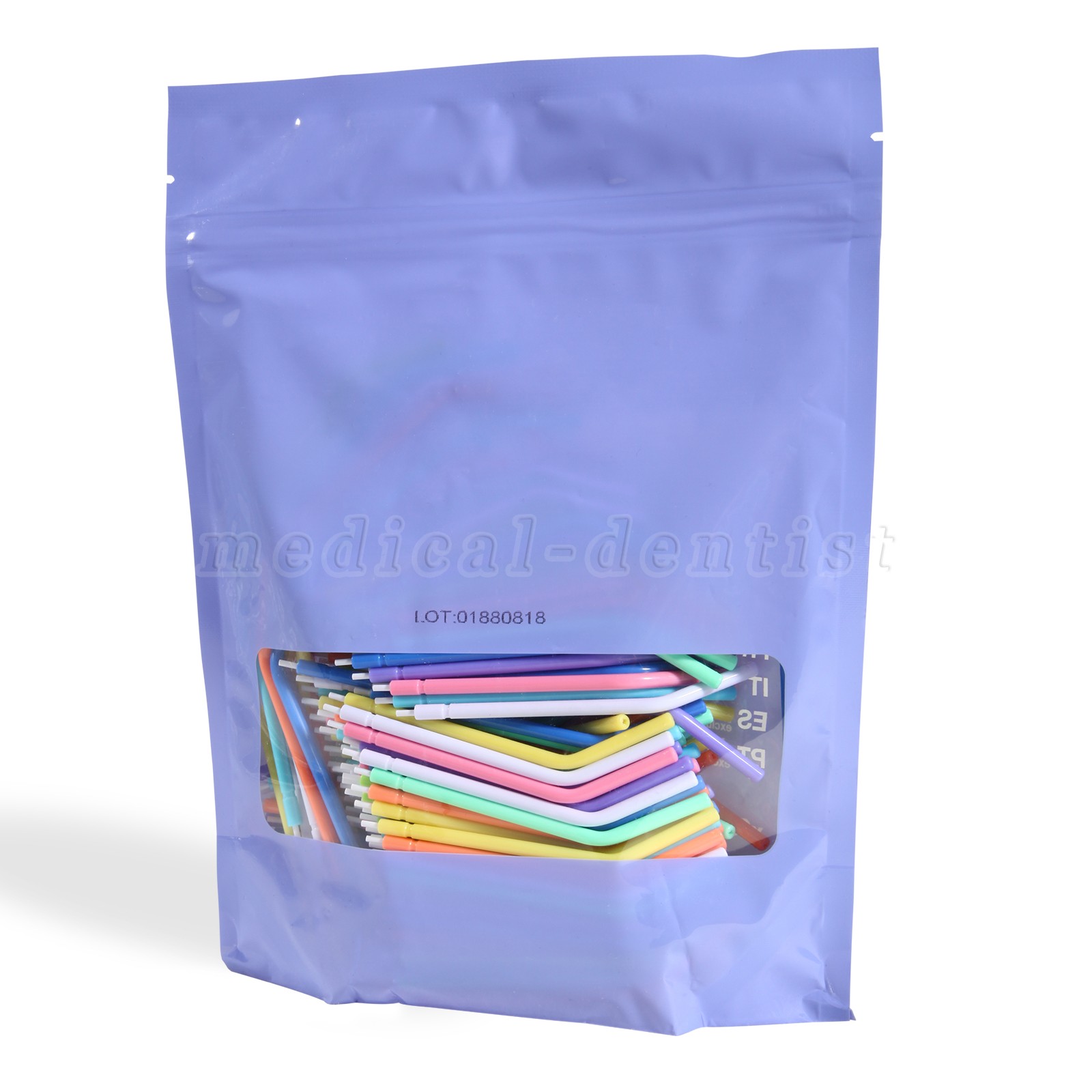 250 Pcs Dental Disposable Air Water Syringe Tips-White Inner Rainbow Outer Tube