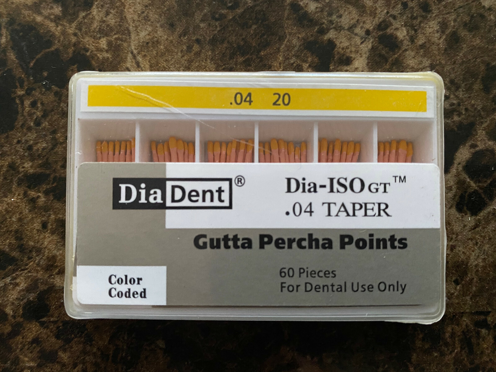 DIADENT Gutta Percha Points Endodontic Product .04 Taper (60 /pk) LONG EXPIRY