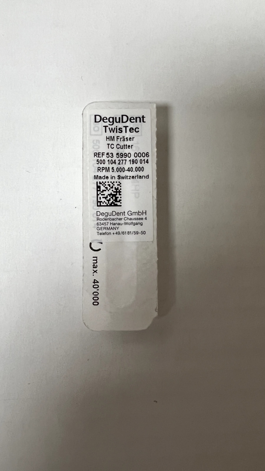 Degudent TC Cutter HP – Small Round end Taper (53 5990 0006 500 104 277 190 014)