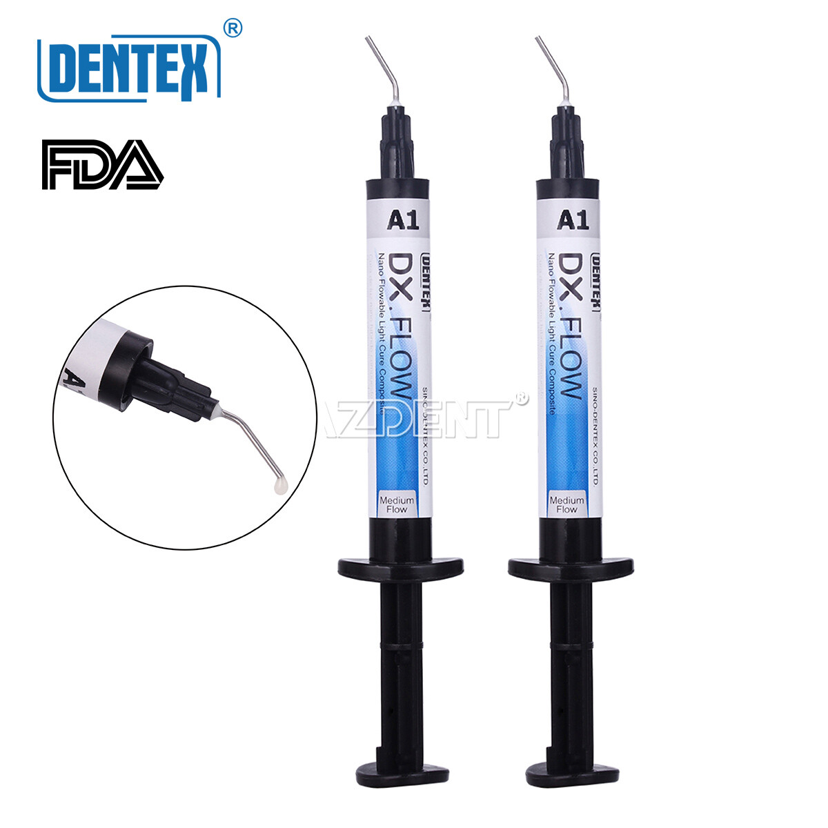 DENTEX Dental Flowable Light Cure Composite Resin Medium Flow A1/A2/A3 Shade