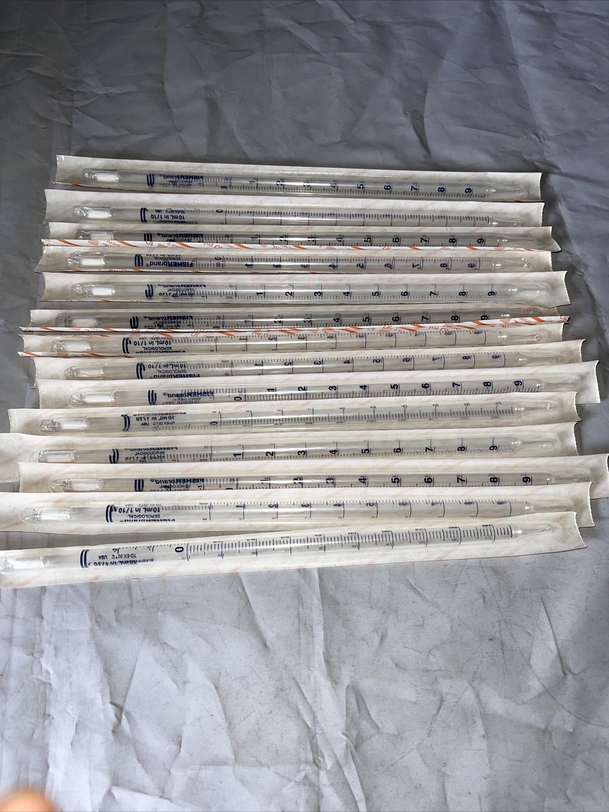 LOT of 40 NEW 10mL 1/10mL Serological Pipets FISHERBRAND