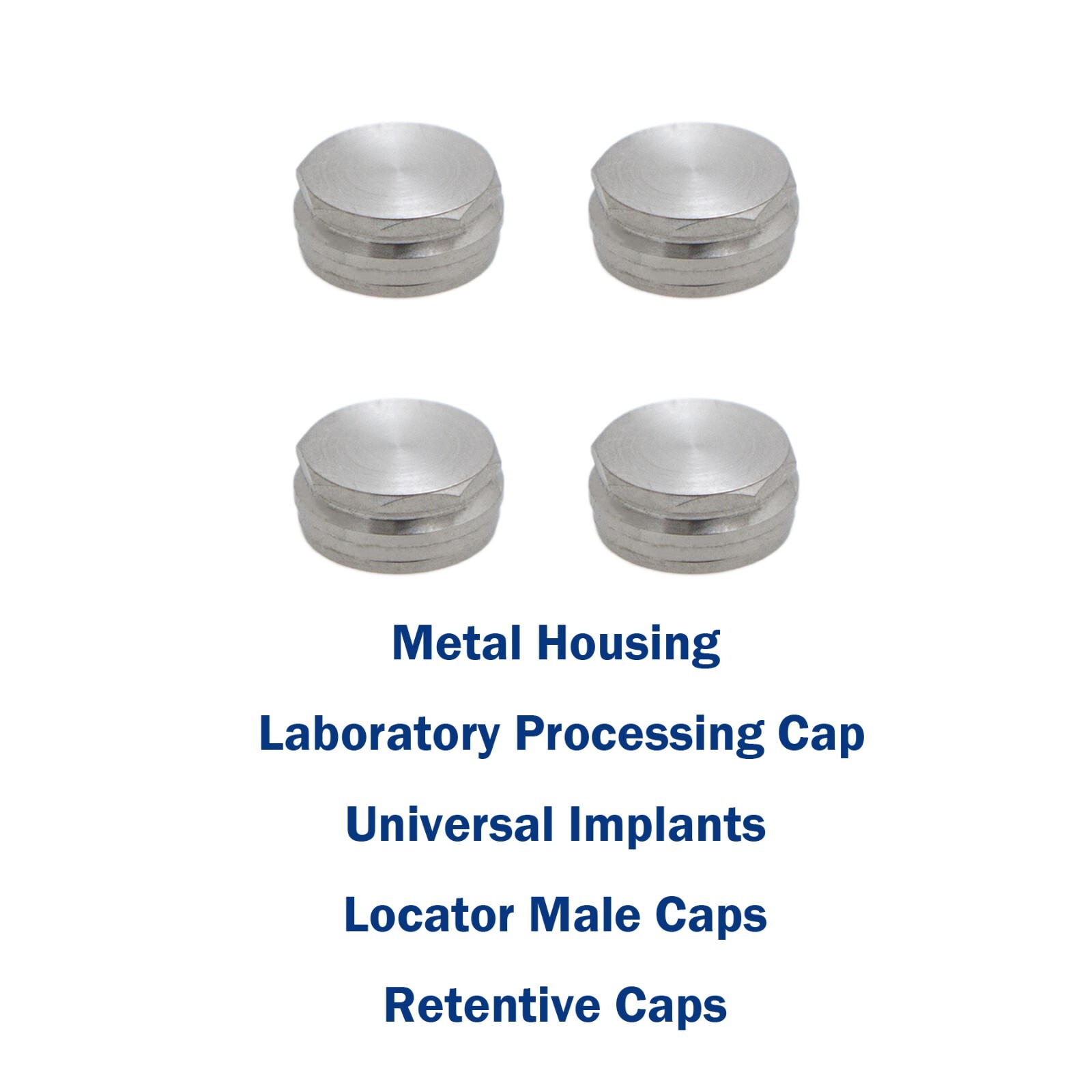 Dental Metal Housing Caps for Overdenture Removable Abutments Remove Tool