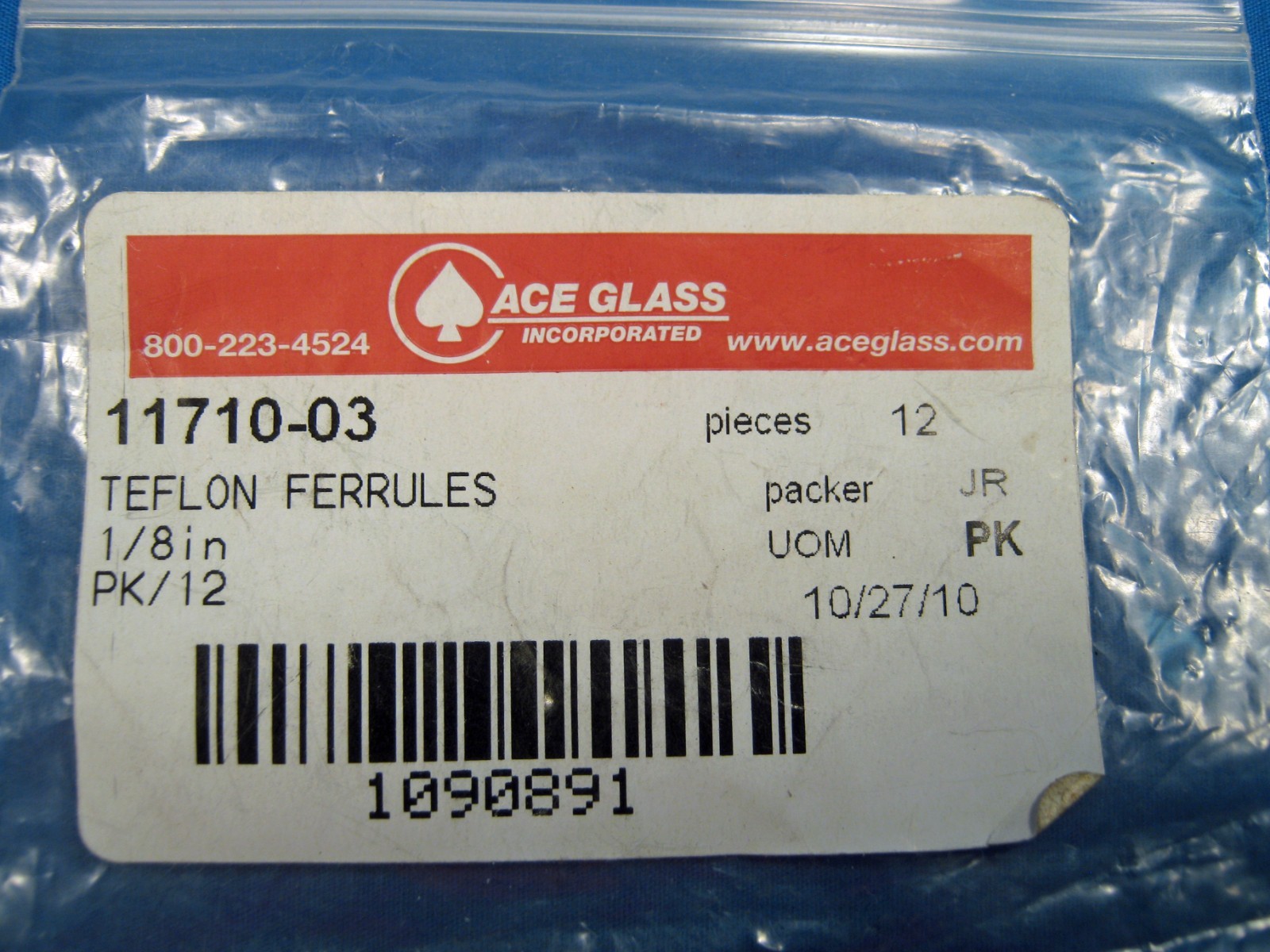 ACE TEFLON FERRULES 1/8″ X11 NEW OLD STOCK FREE SHIPPING 12