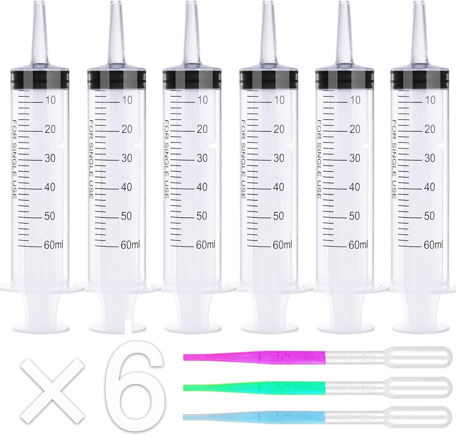 60Pack 5Ml Syringe without Needle – 5 Ml Small Plastic Syringes Sterile Individu
