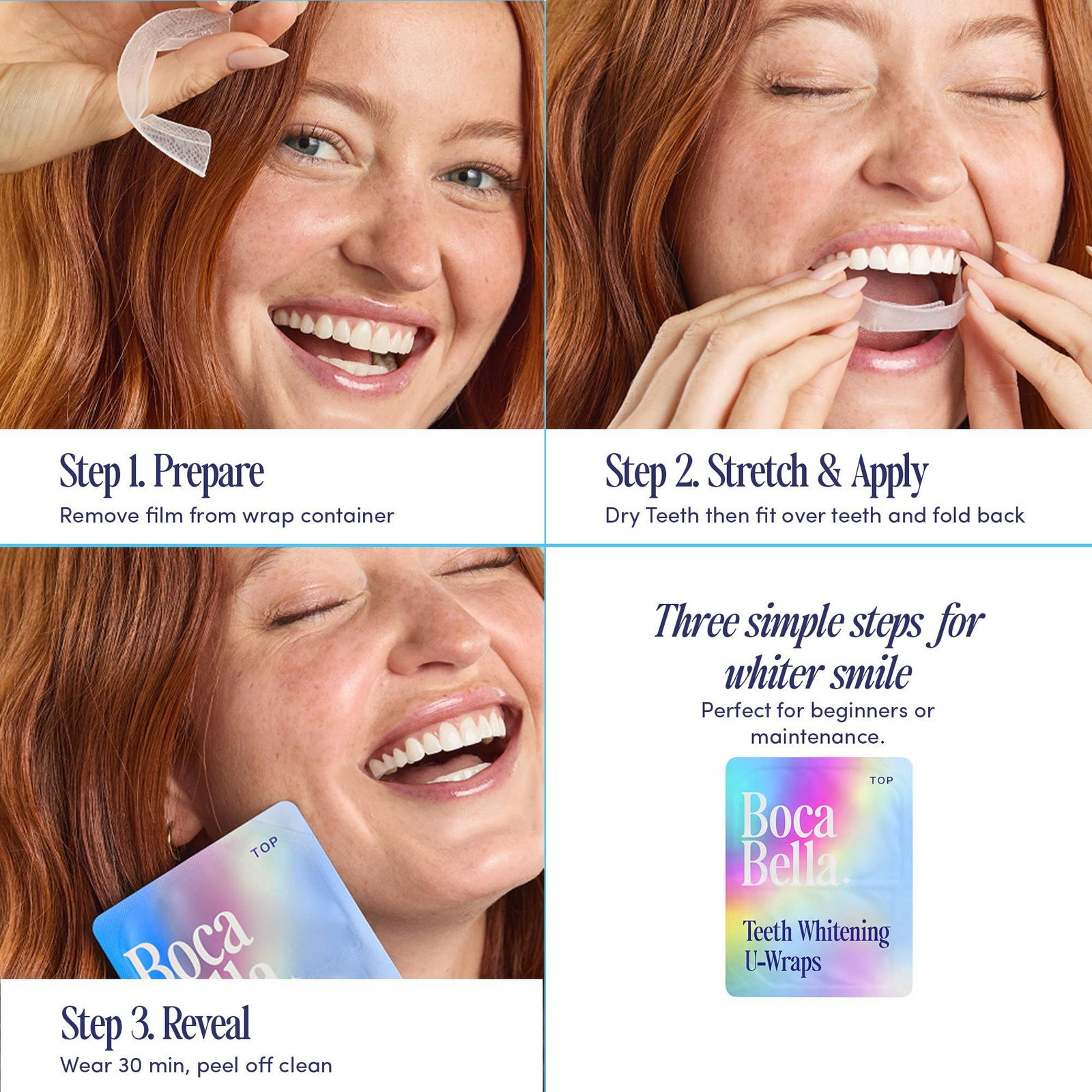 BocaBella Teeth Whitening Trays U-Wraps – 15% Hydrogen 1 Count (Pack of 10)