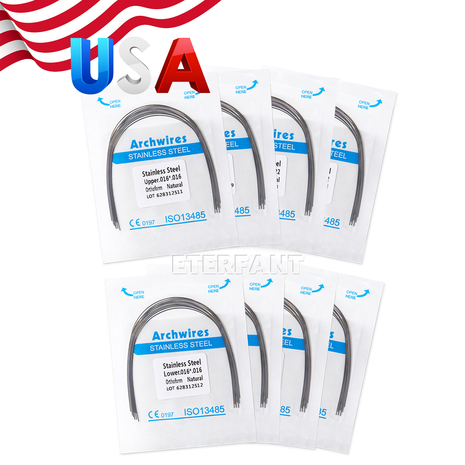 ETERFANT Dental Ortho Arch Wires Stainless Steel/Super Elastic NITI US