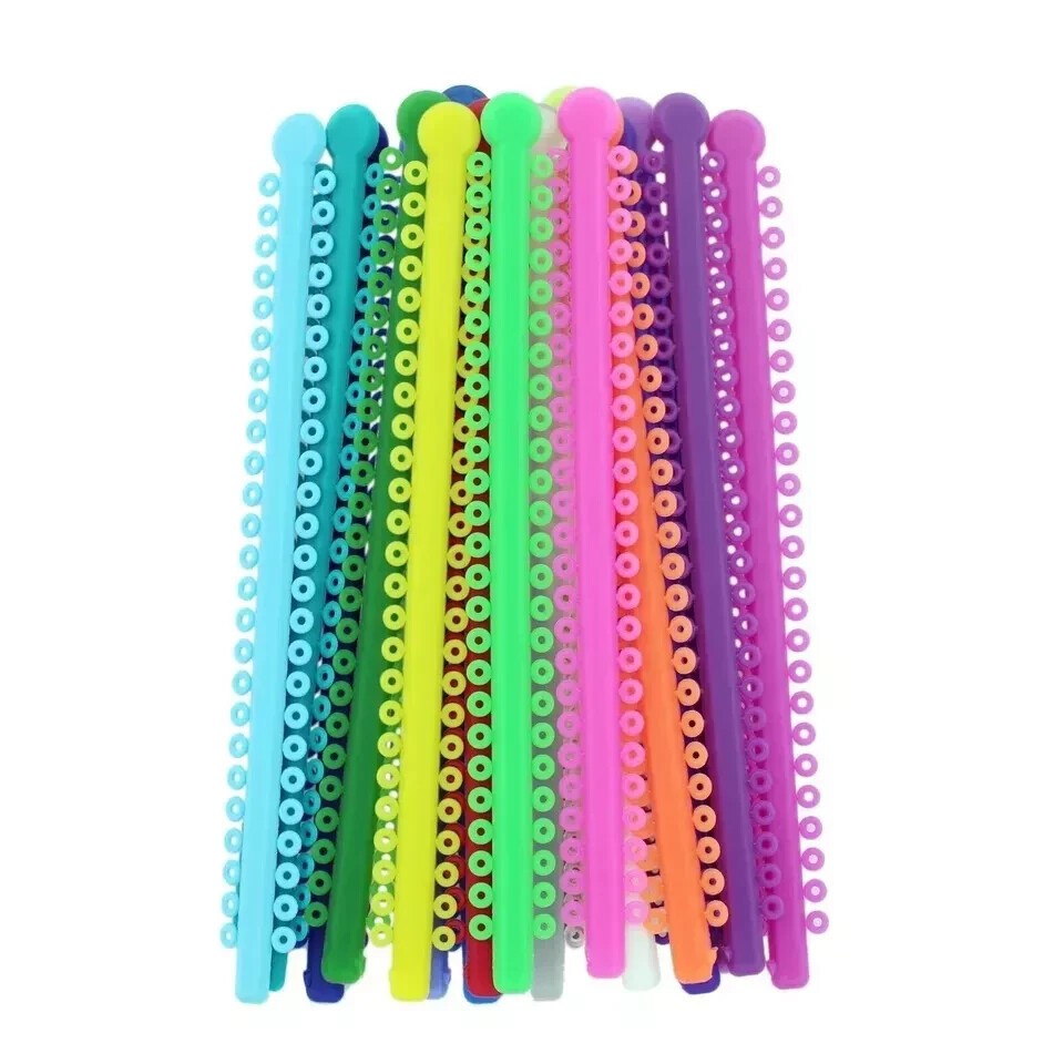 1000Pcs Dental Lab Orthodontic Treatment Ligature Ties Elastic Bands O-Rings Kit