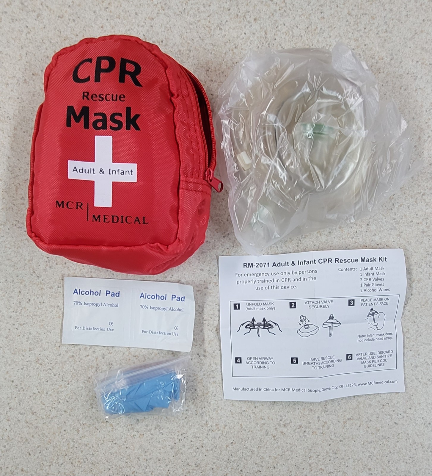 Ever Ready First Aid Adult and Infant CPR Mask Combo Kit