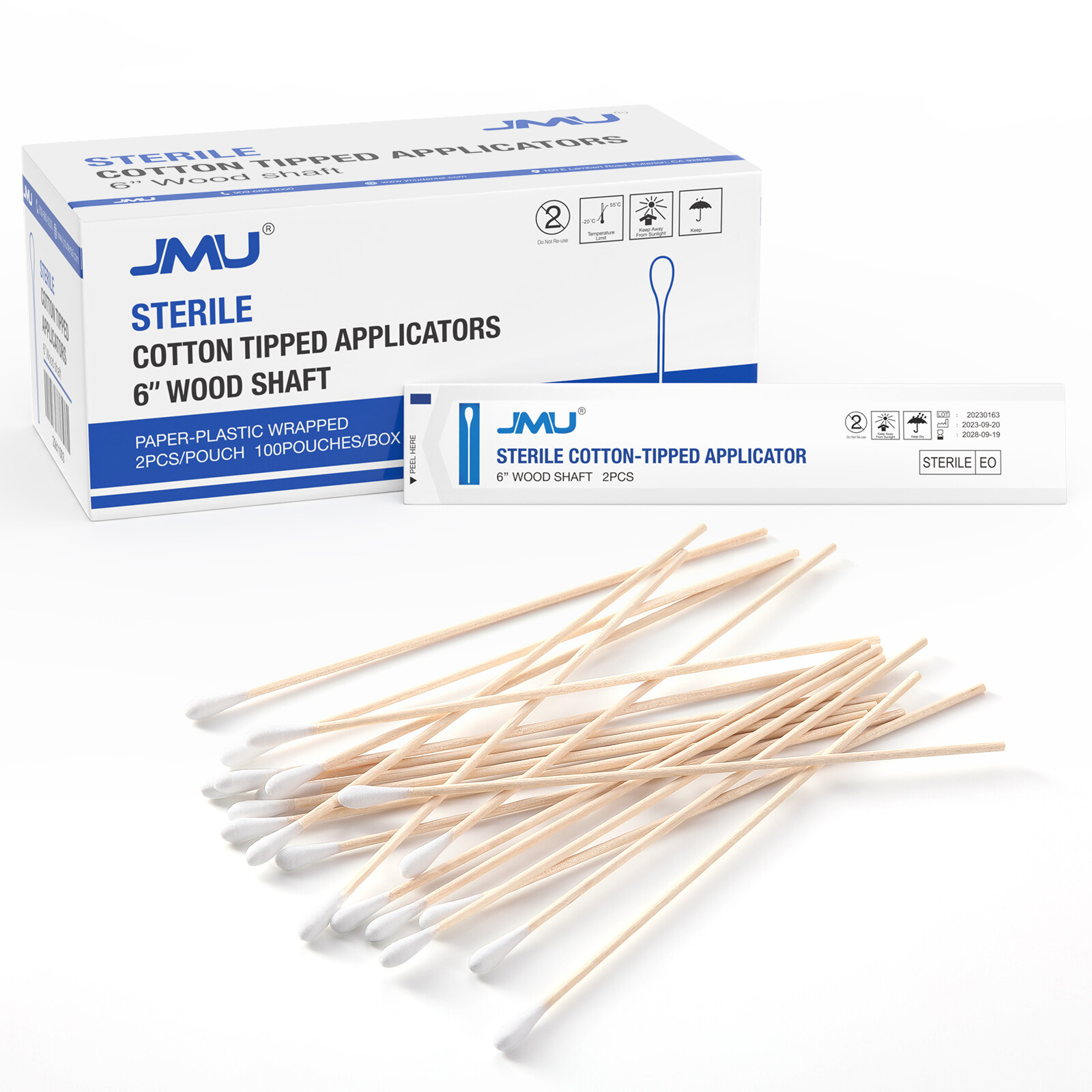 JMU 3″ 6″ Medical Cotton Applicators Tipped Cotton Swabs Wood Shaft (Multi-Qty)