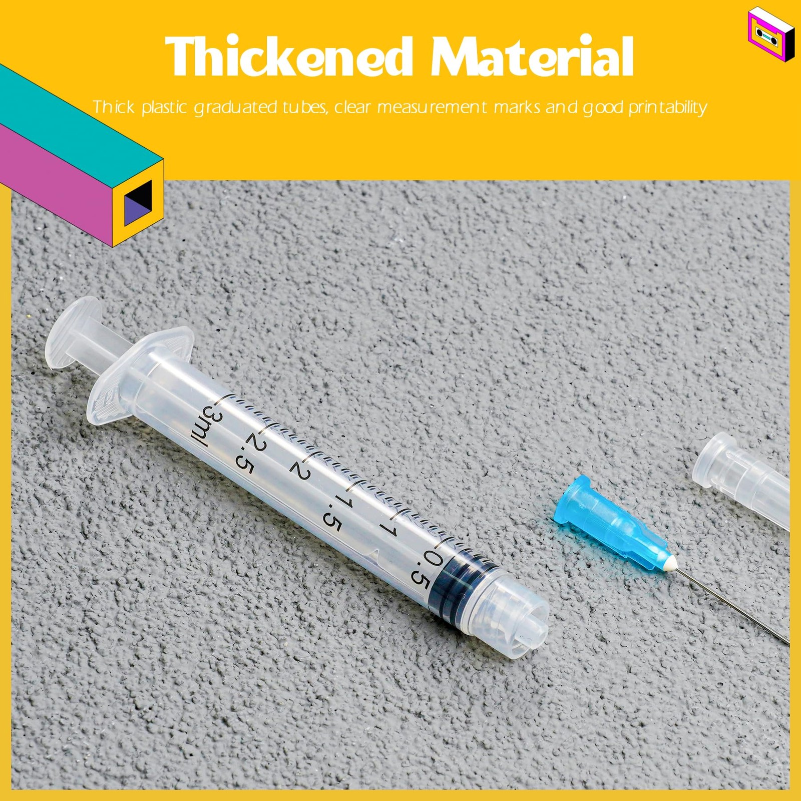 3ml Syringe with 23 Gauge 1 Inch Lab Disposable Luer Lock 3ML 23GA 1IN