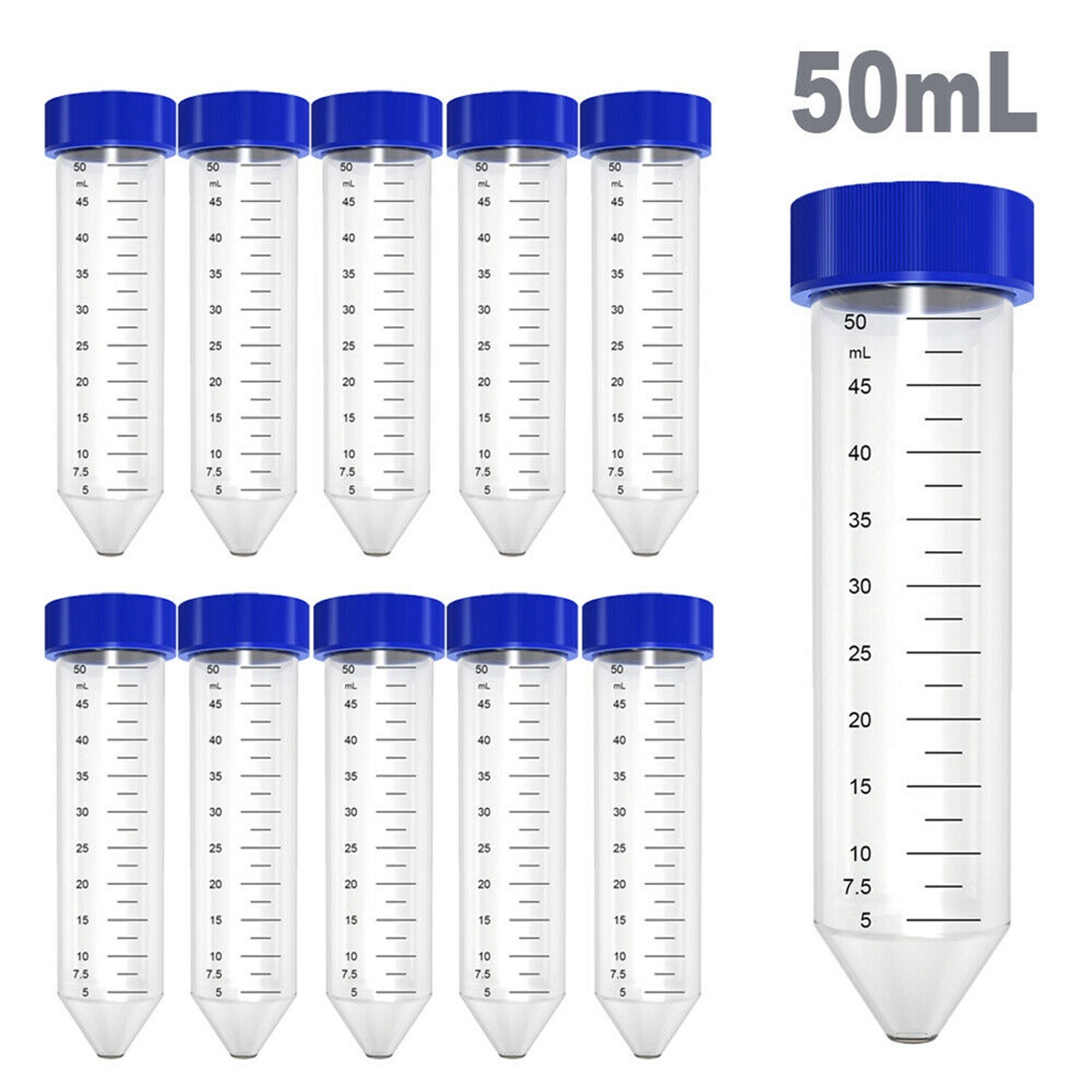 Simpure 5000x Sterile Conical Plastic Test Tubes 50mL Screw Cap DNase/RNase Free