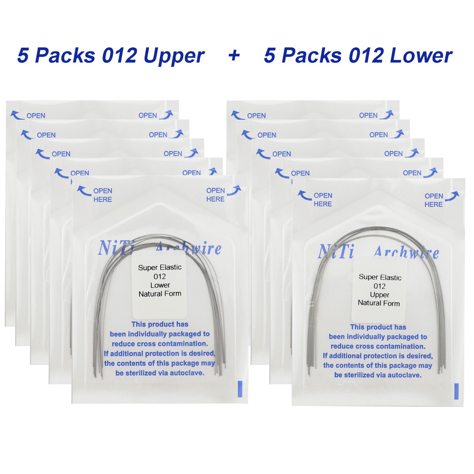 100PCS Dental Orthodontic Arch Wire Niti Round Rectangular Ovoid Natural 16X22