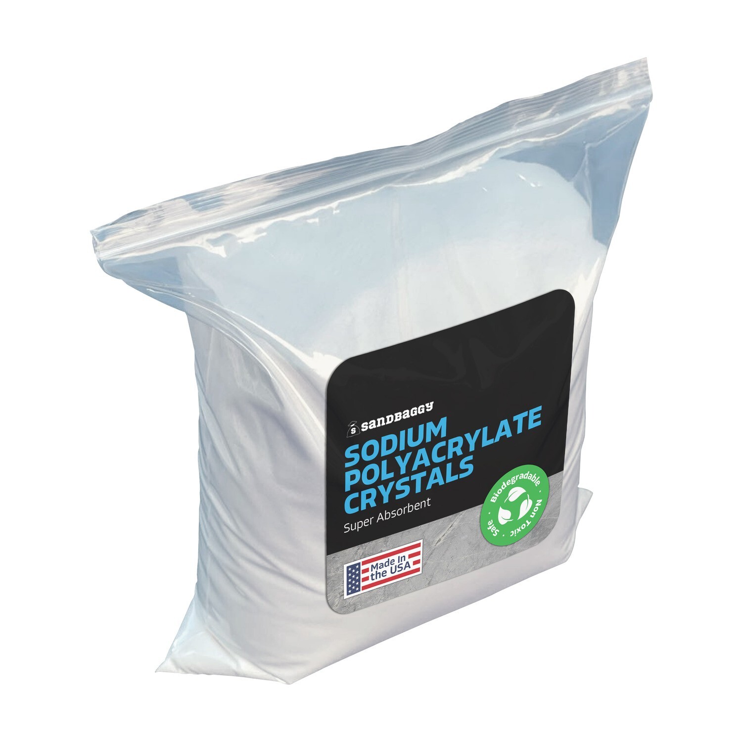 Sandbaggy Sodium Polyacrylate Crystals – Safe & Non Toxic – Made in the USA