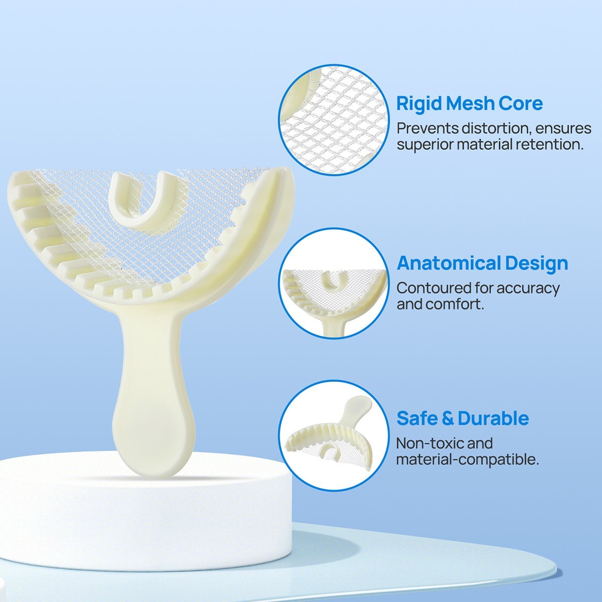 Disposable Dental Impression Triple Trays Registration Bite Trays Multi Size