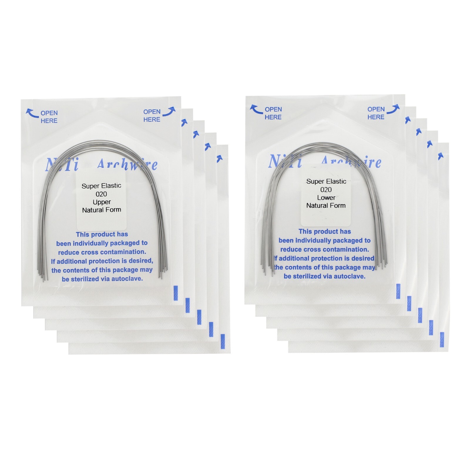 100pcs Orthodontic Arch Wire Niti Round Rectangular Super Elastic Natural Arcos