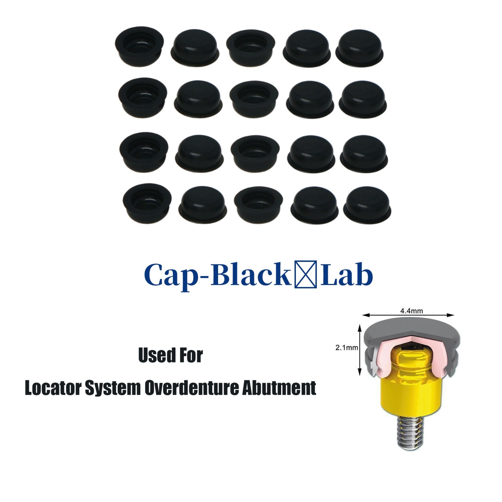 20pcs For Dental Overdenture Abutment Implant Retention Locator Male Cap Inserts