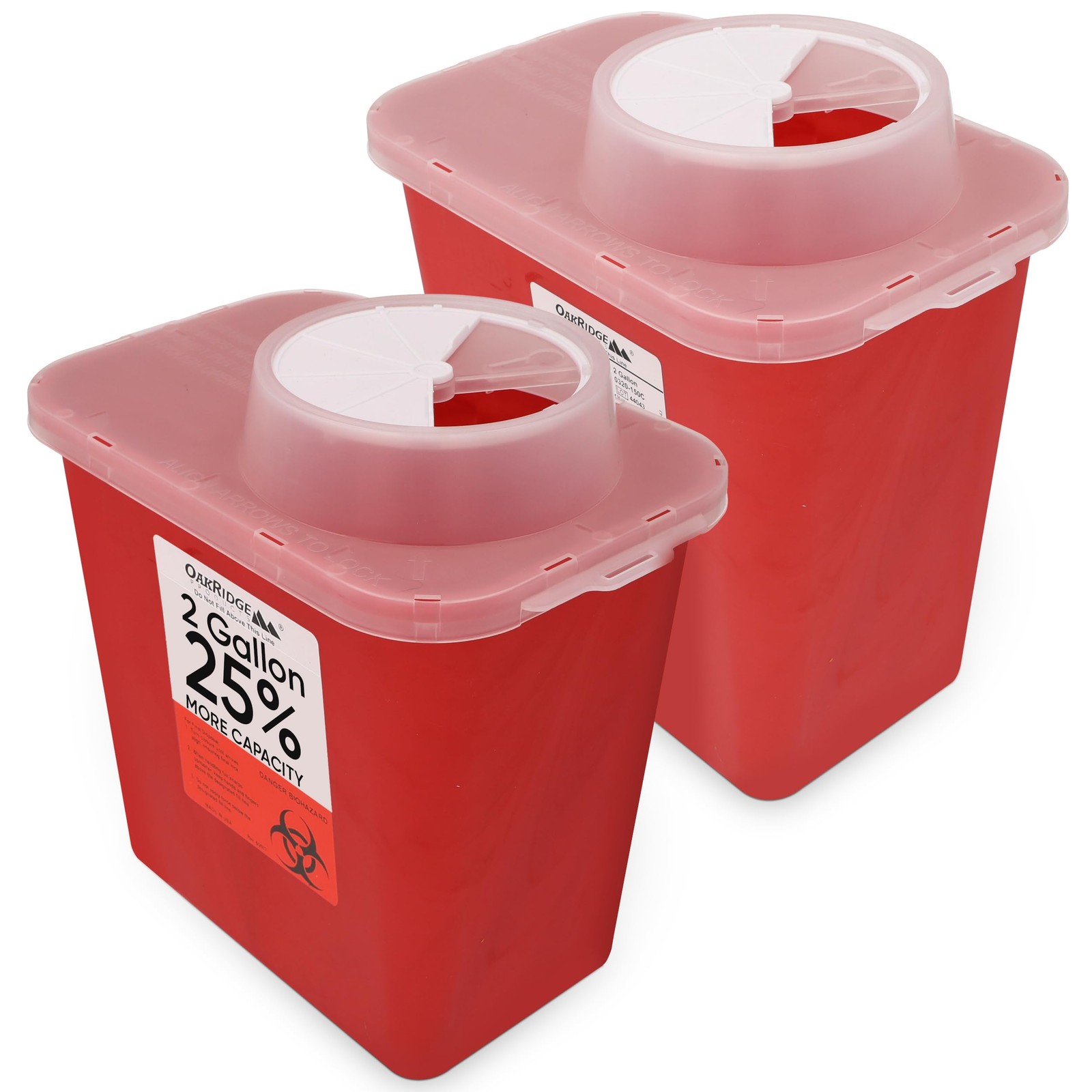 Oakridge Products Large Sharps Container for Home Use and MEDIUM, RED