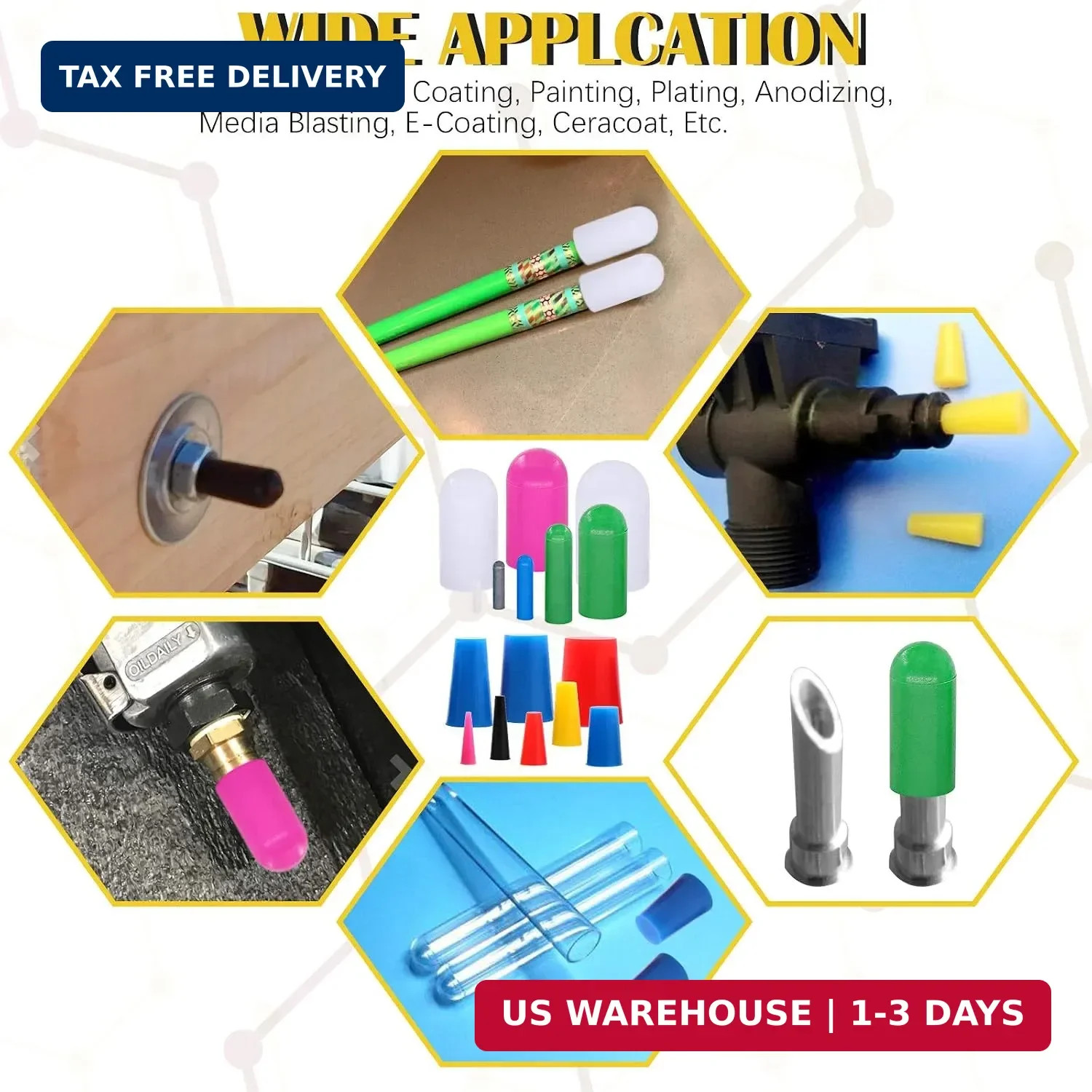 80Pcs Silicone Rubber Tapered Stopper Plug and Protective End Cap Assortment Kit