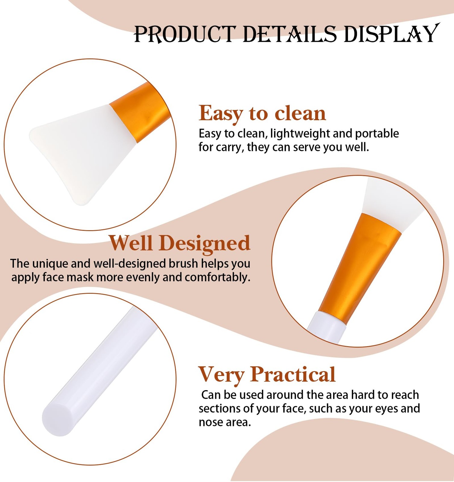 4 Pcs Silicone Face Mask Brush Applicator, Applicator Tool for White