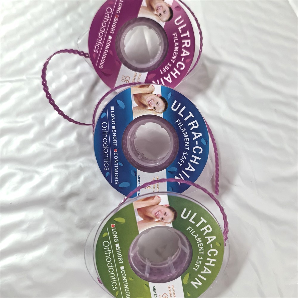 3Rolls Dental Orthodontic Elastolink Chain Long & Short & Continuous Purple