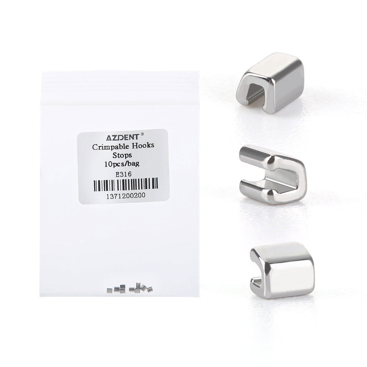AZDENT Dental Orthodontic Crimpable Hook Stops Type for Arch Wires 10pcs/pack