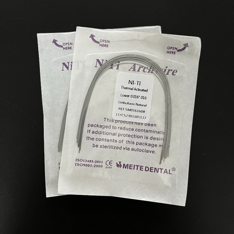 Dental Ortho Heat Thermal Activated Niti Rectangular Arch Wire Natural Form