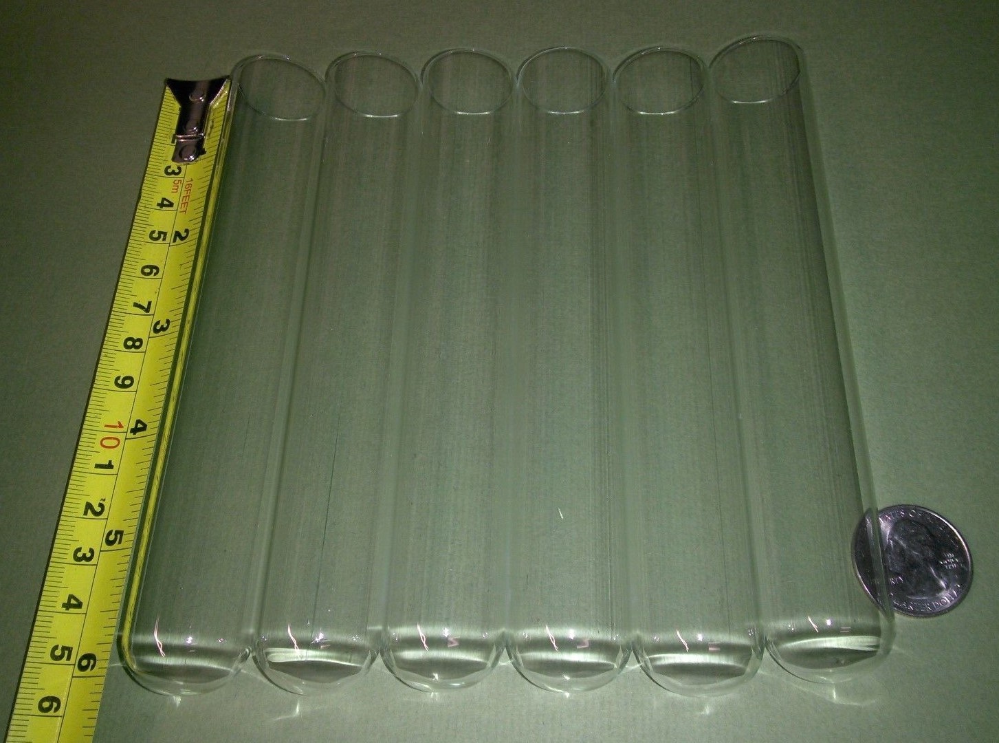 6 big NEW glass test tubes tube, Borosilicate (Pyrex equiv) large 25 x 150