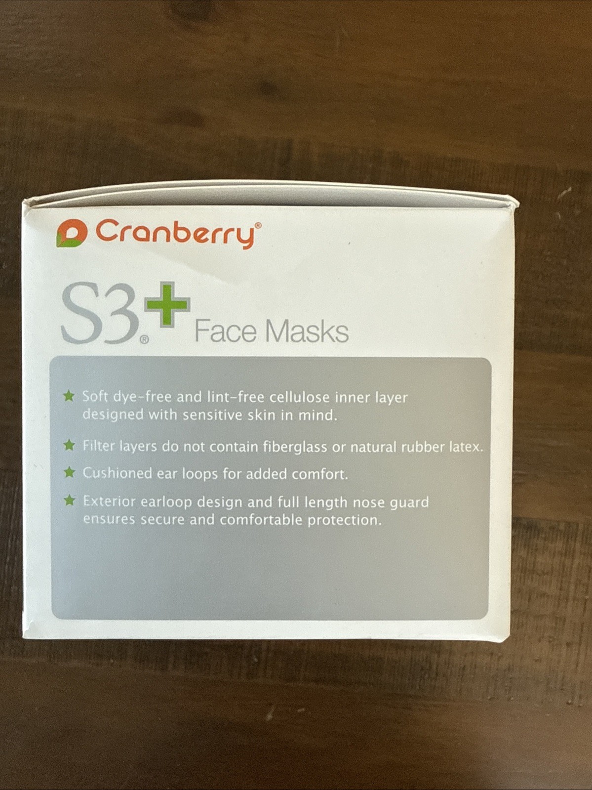 50 Cranberry USA Cranberry S3160K S3+ Earloop Face Mask 3-Ply Disposable Black