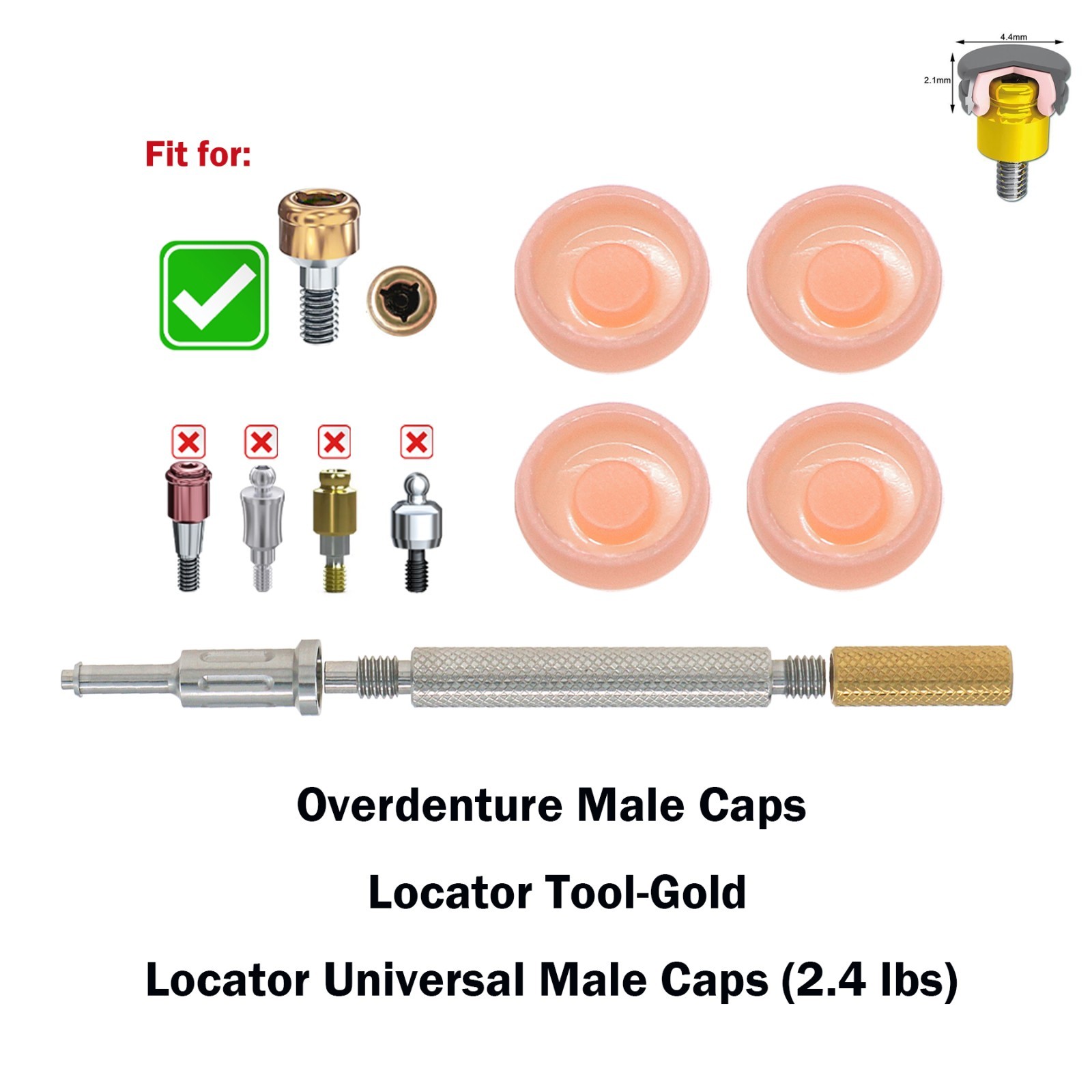 US Universal Implant 2.4lbs Retention Caps Insertion Extraction Remove Core Tool