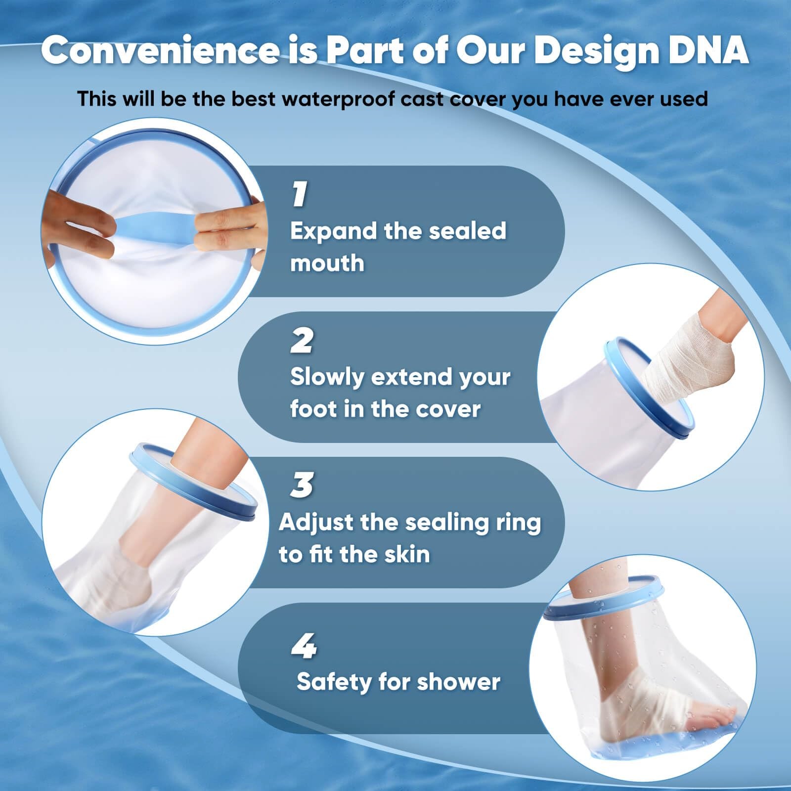Fxdunjr Waterproof Foot Cast Cover for Shower Adult New-Foot & Ankle