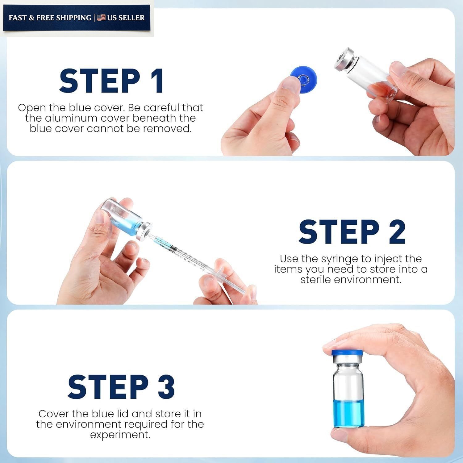 5ml Sterile Vials with Self Healing Injection Port and Sealing Cap, 5ML-12P