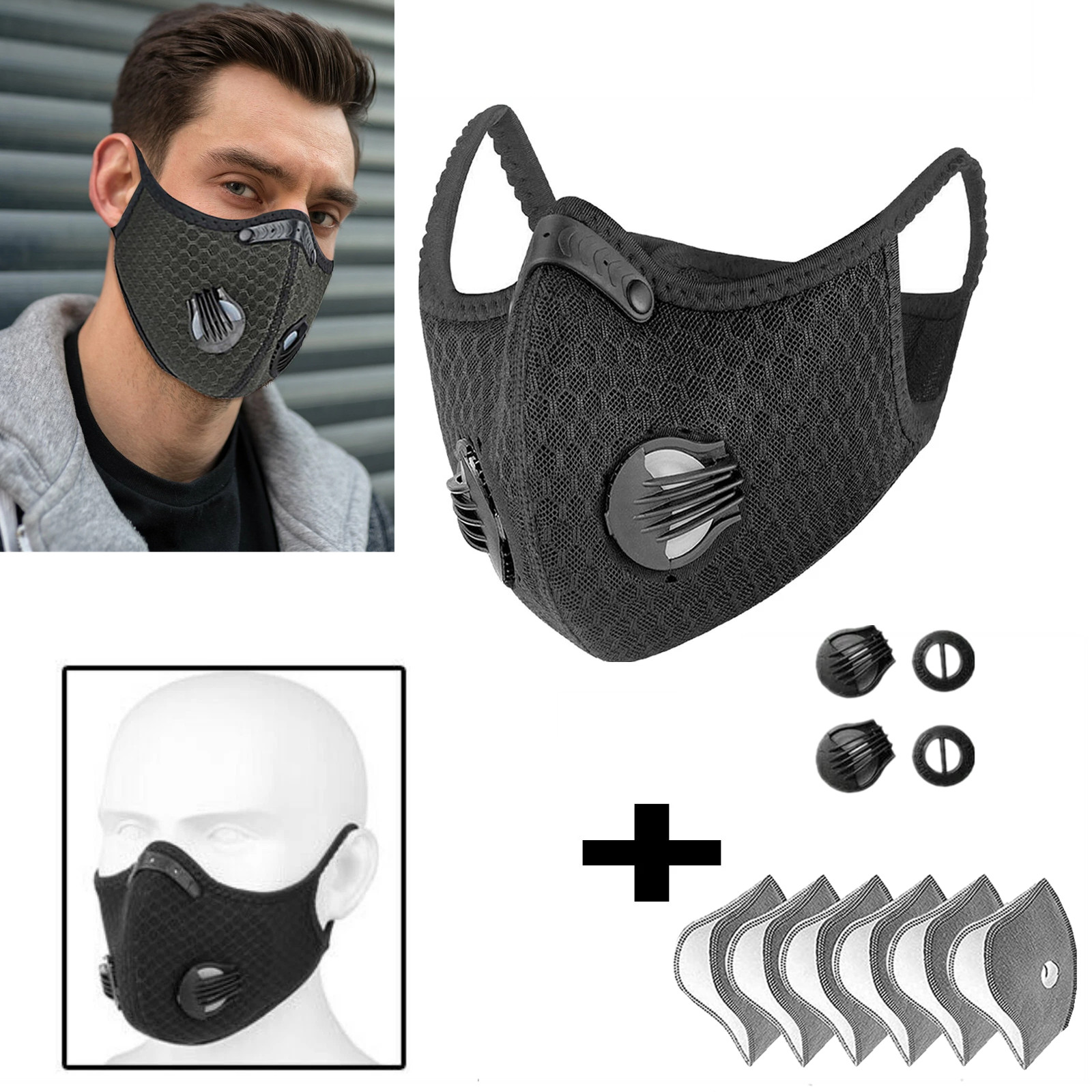 Washable Reusable Half Face Shield Respirator Dust Mask Anti Pollution Facepiece