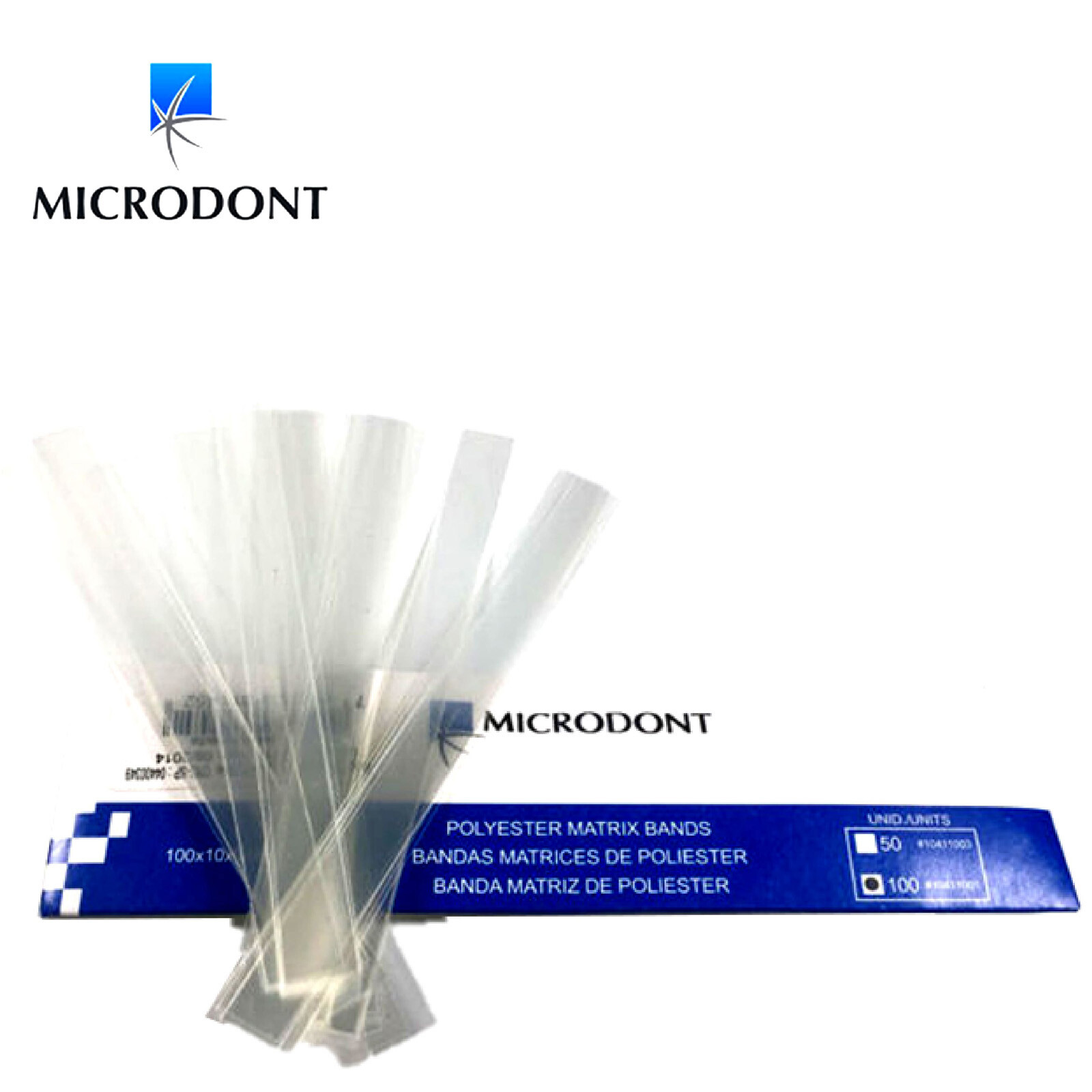 100pcs Dental Transparent Polyester Strip Matrix Bands Contoured Matrices 0.05mm
