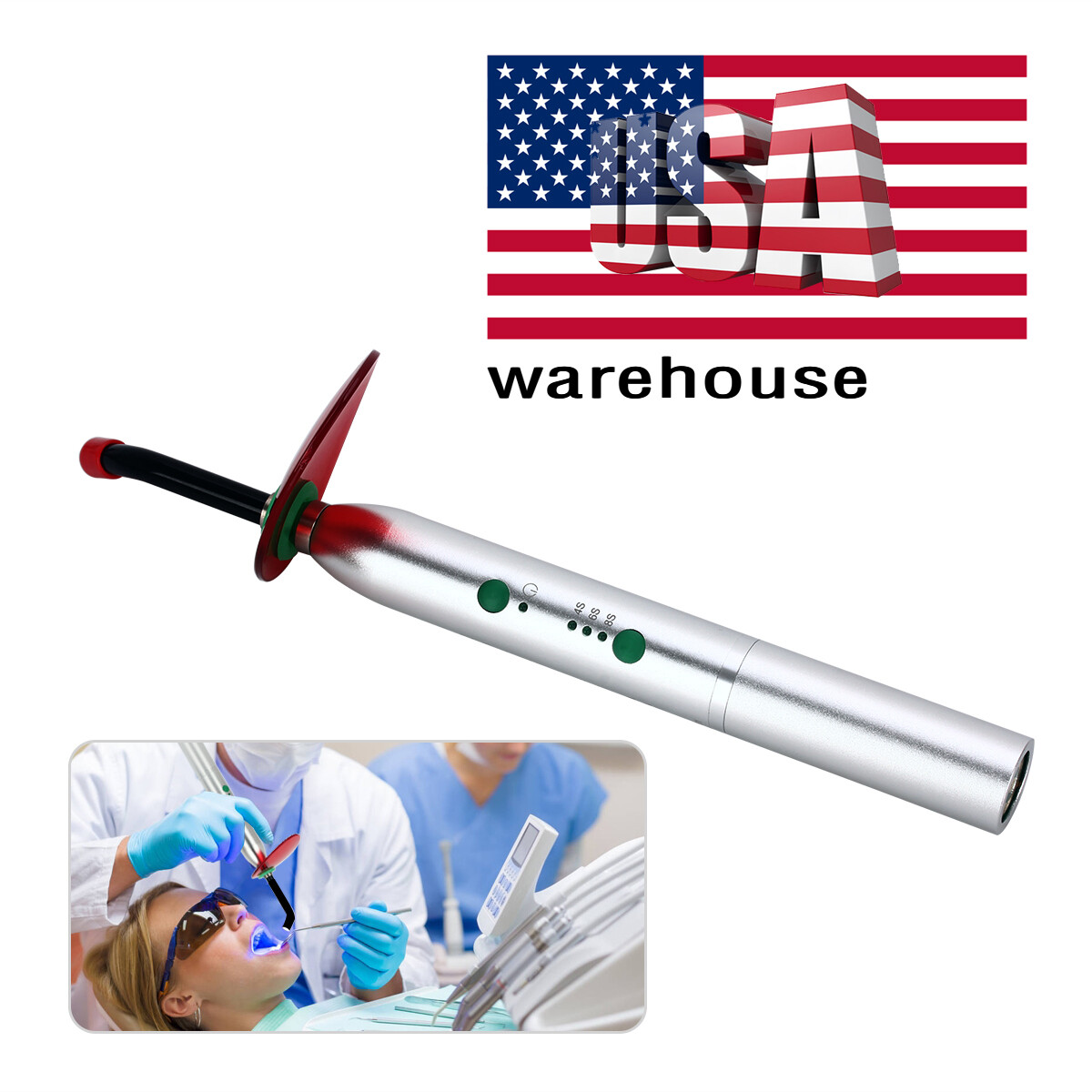 Dental Wireless Orthodontics LED Curing Light Resin Cure Lamp 8s/6s/4s 2000mw/c㎡