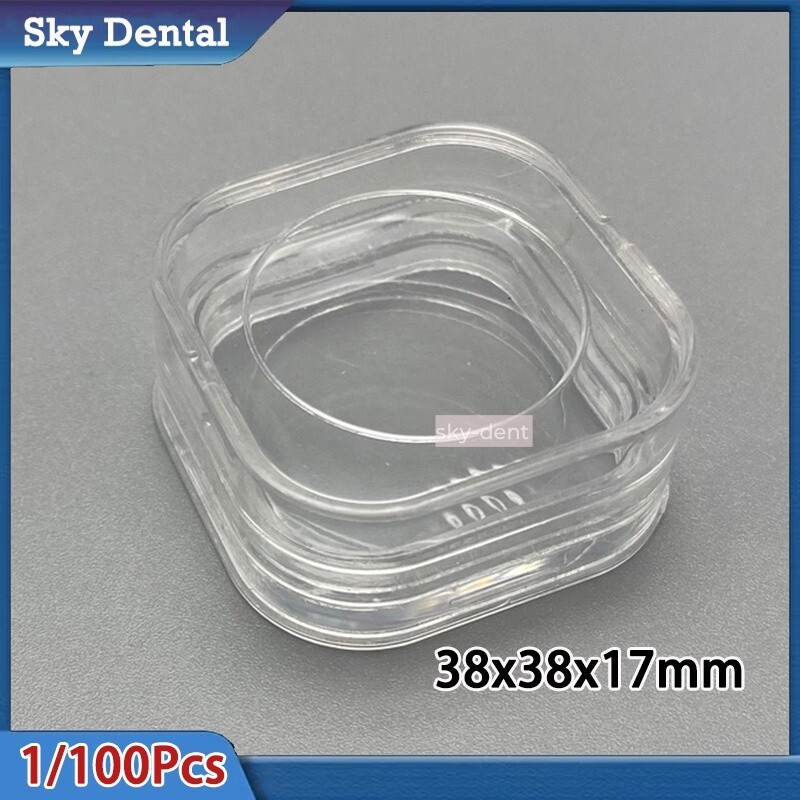 1x Dental Denture Hinged Display Box Film Membrane Storage Case Small 38*38*17mm