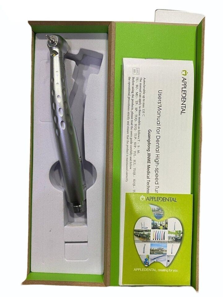 Apple Dental A2 LED High Speed Turbine 2 Hole Handpiece Push Button Triple Water