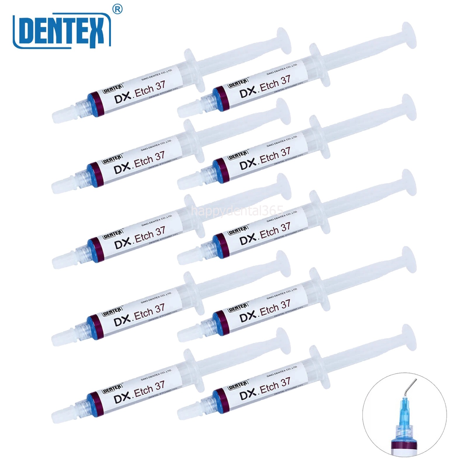 1-50Pcs Dentex Dental Acid Etching Gel 37% 5 ml/syringe DX Etch 37