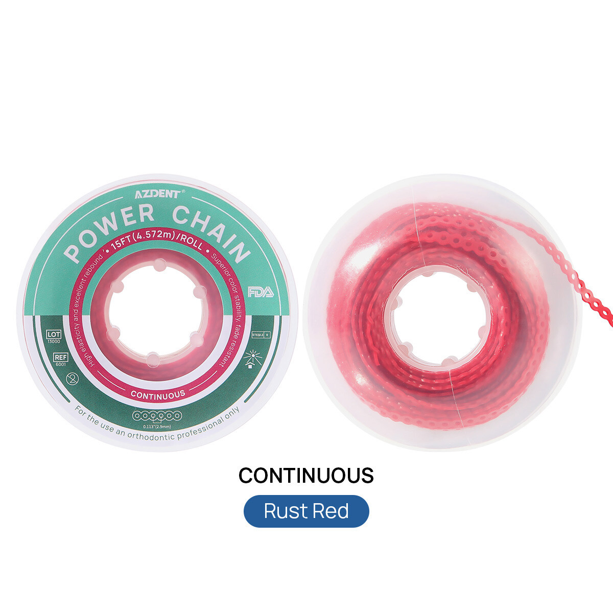 Dental Orthodontic Elastic Rubber Power Chain Braces Bands Short/Long/Continuous