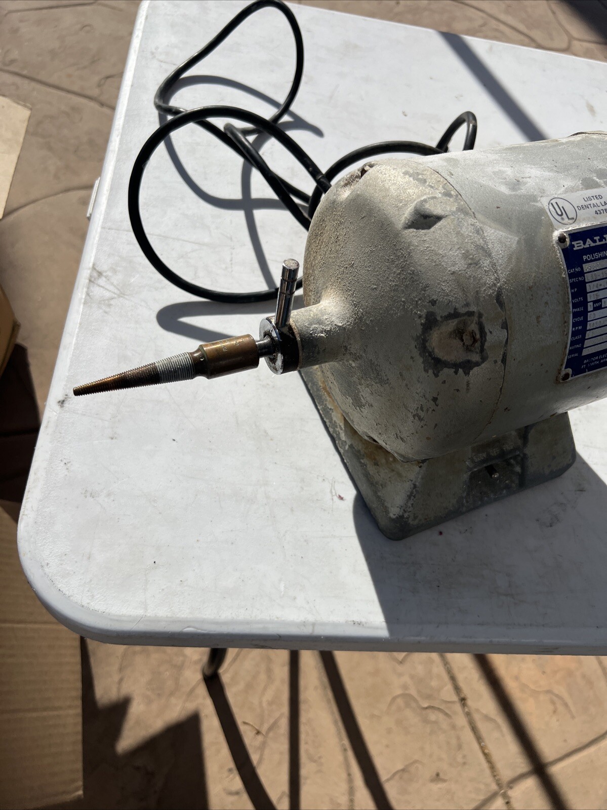 Baldor 437B Dental Polishing Lathe Two Speed 1/4 HP Cat. No. 353T 3450 /1725 RPM