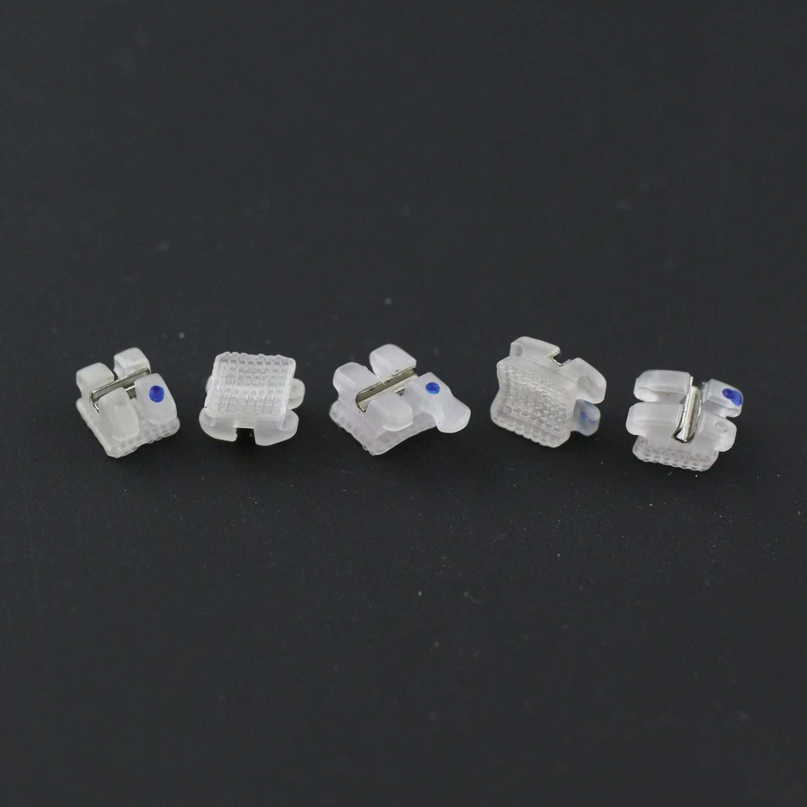 Orthodontic Ceramic Brackets w/Metal Slot 022 018 Roth MBT 3 Hook Braces Clarity